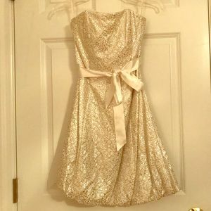 Strapless Metallic Dress